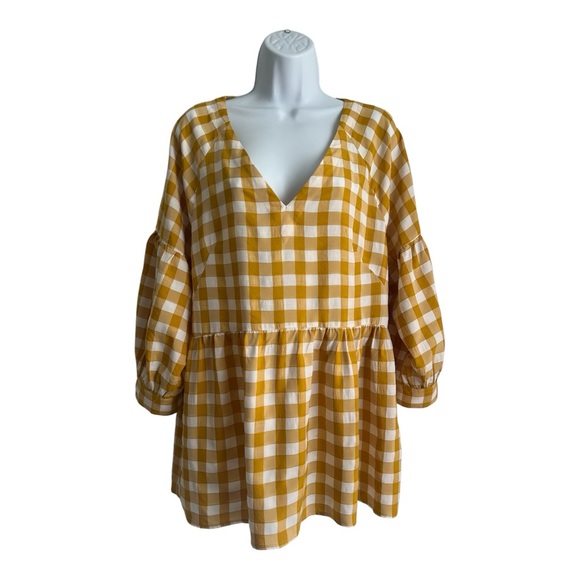 Anthropologie Tops - Maeve April Gingham Babydoll Blouse